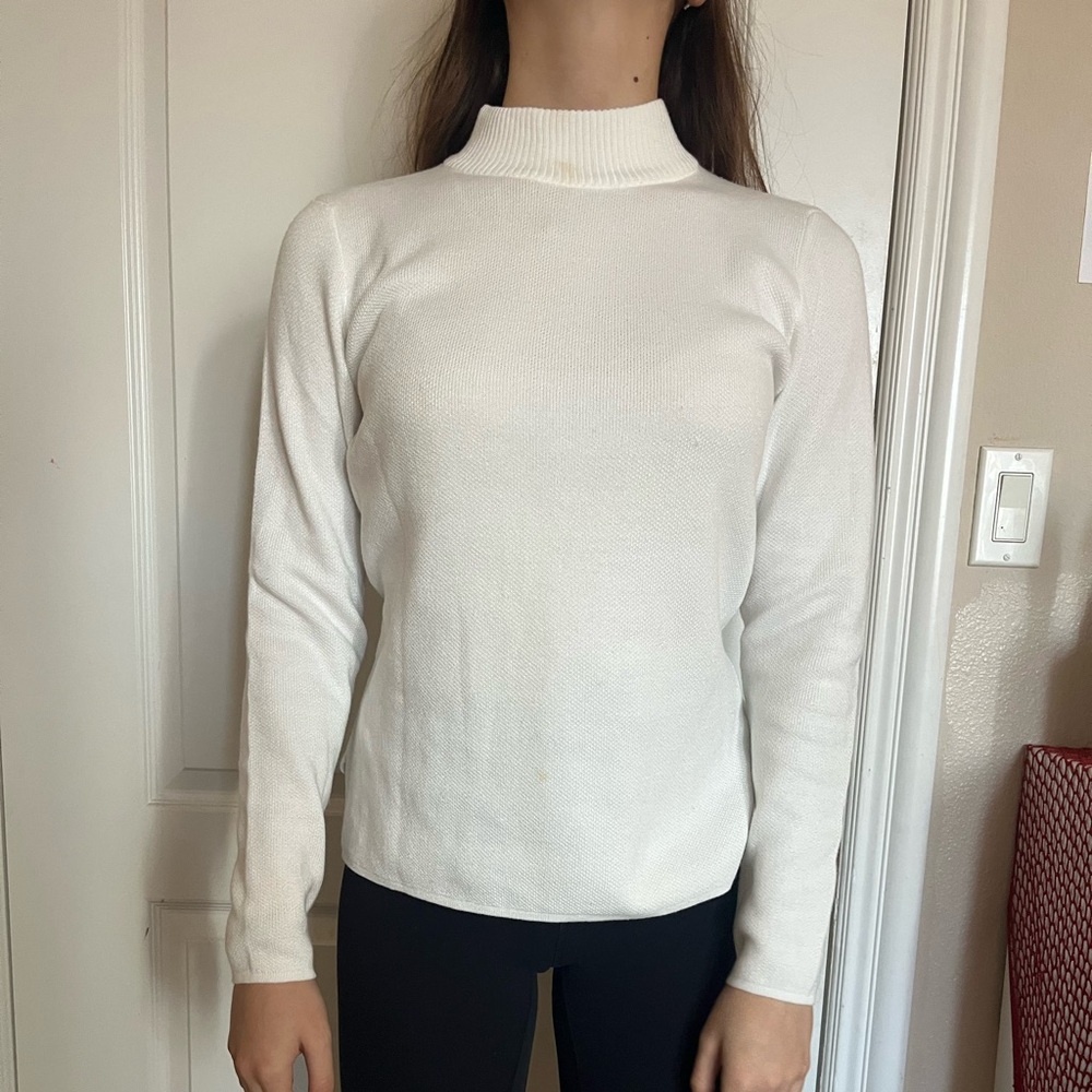 white long sleeve turtleneck